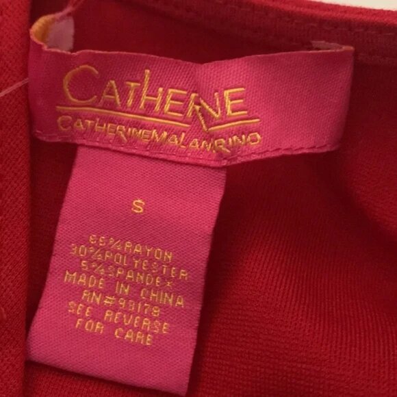 Catherine Malandrino Tomato Red Peplum Ponte Top - Picture 6 of 6
